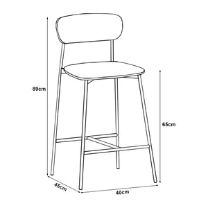 Tabouret de bar Jyväskylä lot de 2 89x40x45 cm Beige [en.casa]