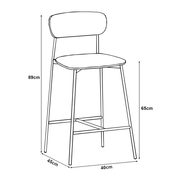 Tabouret de bar Jyväskylä lot de 2 89x40x45 cm Beige [en.casa]
