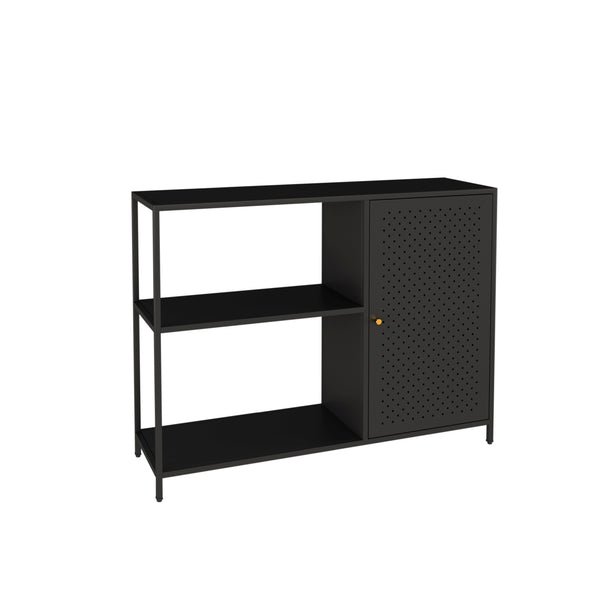 Étagère armoire Viitasaari métal noir [en.casa]
