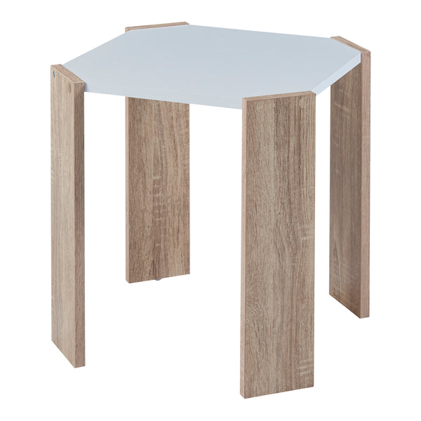 Table d'appoint Rantasalmi lot de 3 Blanc/Aspect chêne [en.casa]