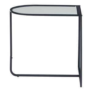 Table d'appoint Ulvik 50x50x35cm en métal et verre noir [en.casa]
