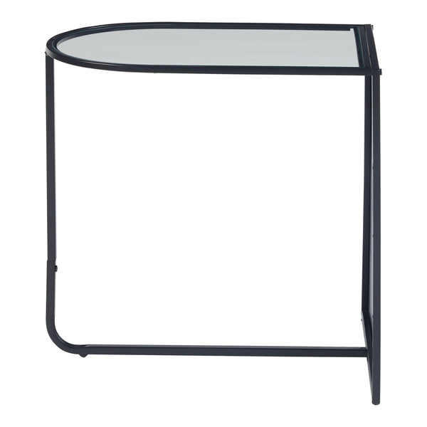 Table d'appoint Ulvik 50x50x35cm en métal et verre noir [en.casa]