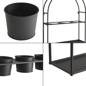 Étagère murale pour plantes Merikarvia métal 65 x 52 x 15 cm noir [en.casa]