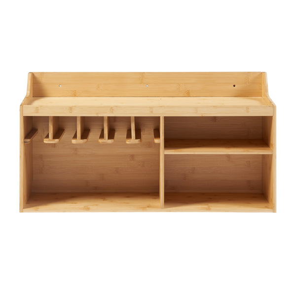 Organisateur d'outils mural Gjemnes bambou 86 x 25 x 45 cm naturel [en.casa]
