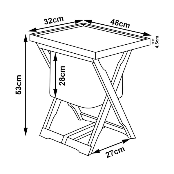 Table de pique-nique Hattfjelldal 53x48x32cm Bambou [en.casa]