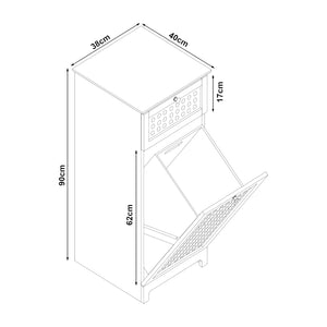 Armoire à linge Karlsøy 90x38x40cm Blanc [en.casa]