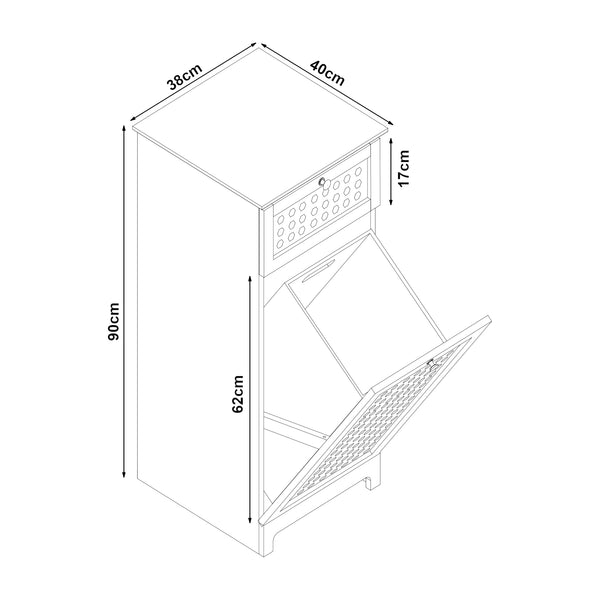 Armoire à linge Karlsøy 90x38x40cm Blanc [en.casa]