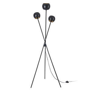 Lampadaire Nykvarn avec 3 douille E14 métal 161 x 58 cm noir or lux.pro