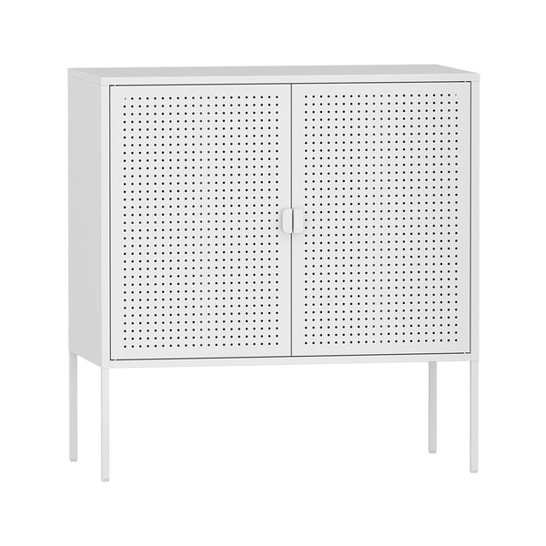Buffet Castelli 82,5 x 80 x 40 cm Blanc Acier [en.casa]