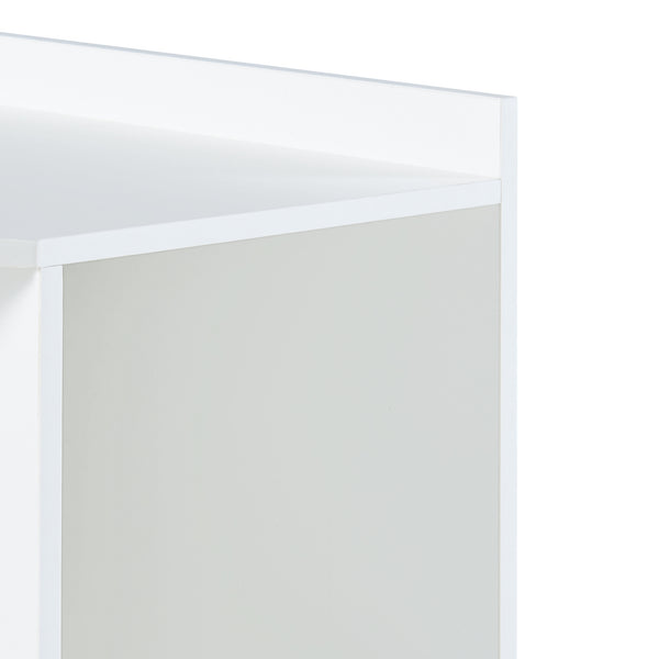 Étagère d'angle pour enfants Måsøy avec 9 compartiments ouvert et 3 boîtes de rangement 100 x 57 x 57 cm blanc rose bleu jaune [en.casa]