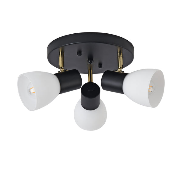 Plafonnier Abbey Noir / Blanc [lux.pro]