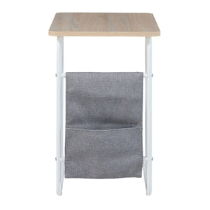 Table de bureau Dyrøy 56x48x37cm Blanc/Chêne [en.casa]