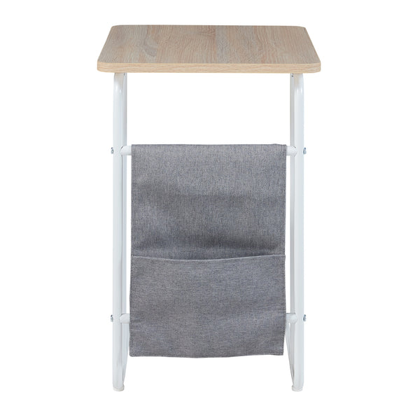 Table de bureau Dyrøy 56x48x37cm Blanc/Chêne [en.casa]