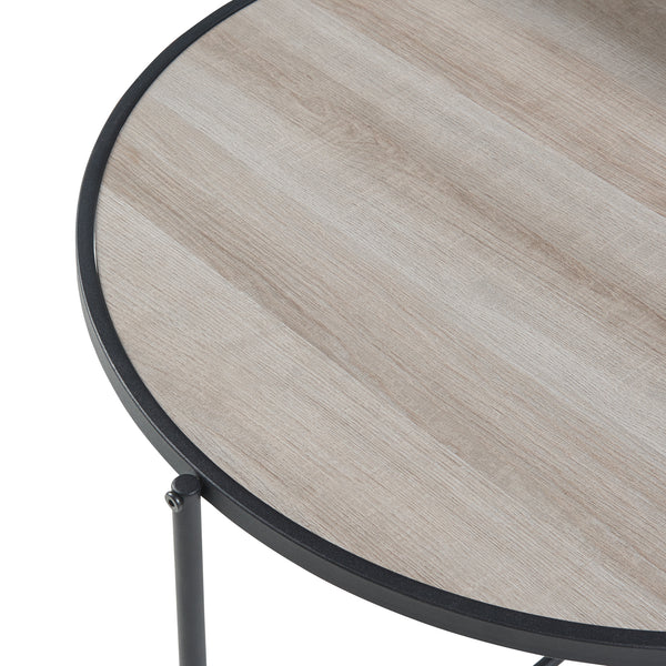 Table d'appoint Fyresdal Noir/Aspect chêne [en.casa]