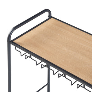 Étagère à vin Hustadvika 120x61x33cm Noir/Chêne [en.casa]