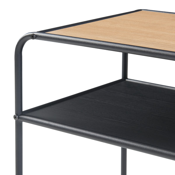 Table d'appoint Krødsherad 55x51x36cm Noir/Chêne [en.casa]