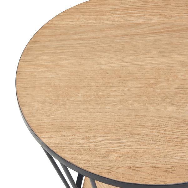 Table d'appoint Fossbergom Noir/Aspect chêne [en.casa]