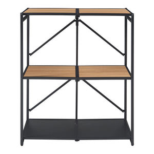 Étagère pliante Telemark 81x68x38 cm Noir/Aspect chêne [en.casa]