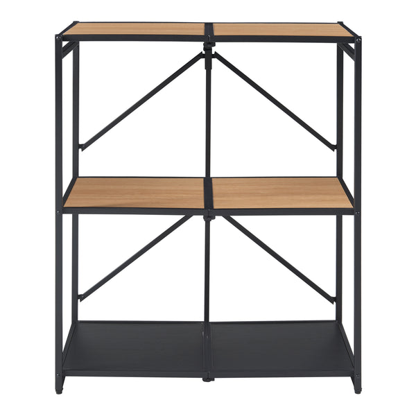 Étagère pliante Telemark 81x68x38 cm Noir/Aspect chêne [en.casa]