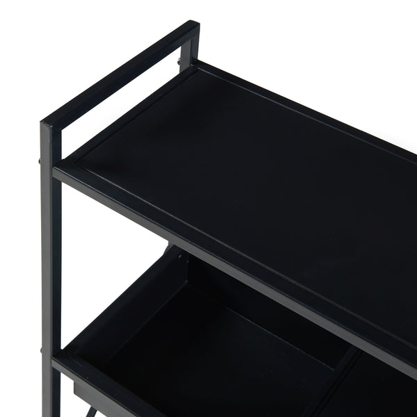 Étagère à fleurs Berkelland métal 66 x 60 x 20 cm noir [en.casa]