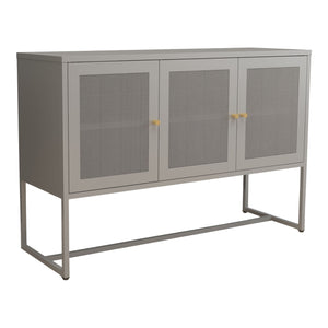 Buffet Sund avec 3 portes Acier Gris [en.casa]