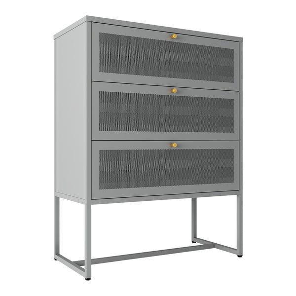 Commode Sund acier 105 x 80 x 40 cm gris [en.casa]