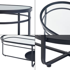 Table basse Kumla avec plateau en verre [en.casa]