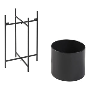 Set de 3 porte-plantes Orsa de tailles variées métal noir [en.casa]