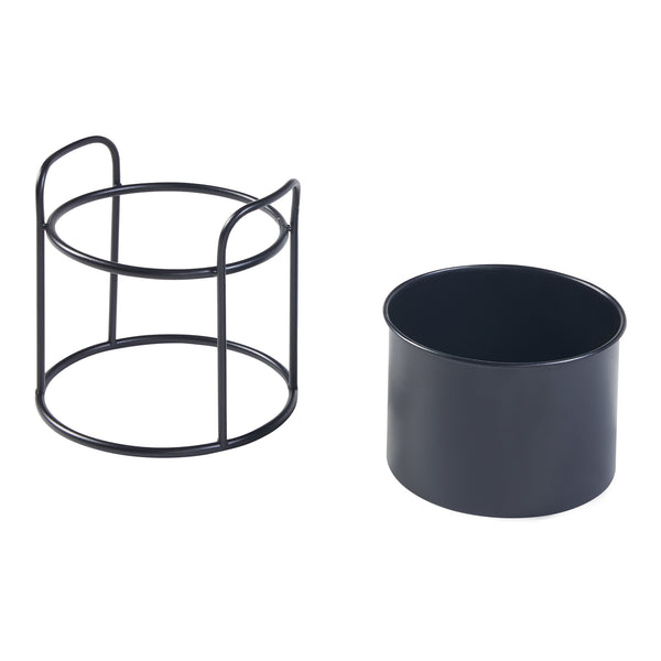 Set de 2 porte-plantes Osen de tailles variées métal noir [en.casa]