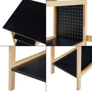 Bureau Dønna avec 2 étagères 120 x 60 x 75 cm noir effet bois [en.casa]