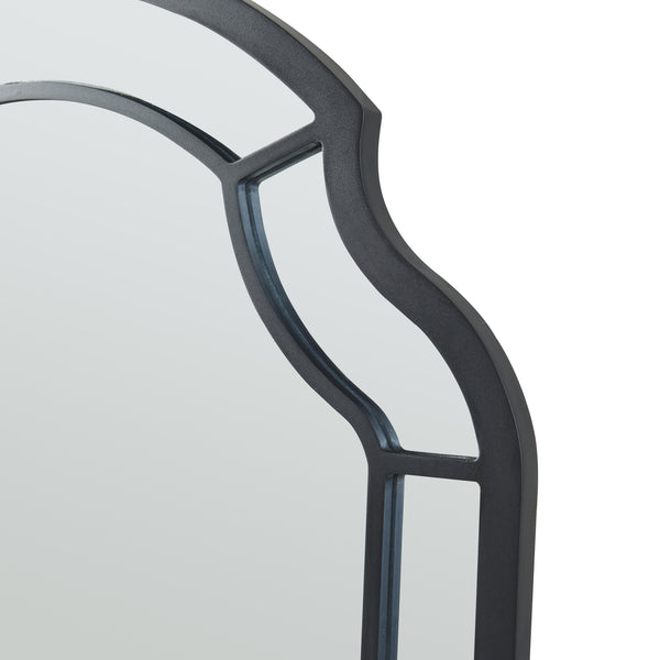 Miroir mural Puolanka MDF 90 x 60 cm noir [en.casa]