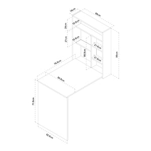 Table rabattable mural Greve Blanc / aspect bois [en.casa]