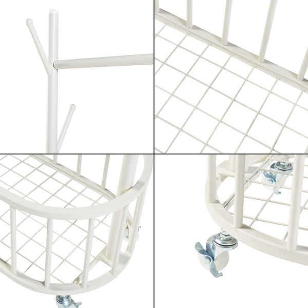 Porte-manteau sur roulettes Risør Acier Blanc [en.casa]