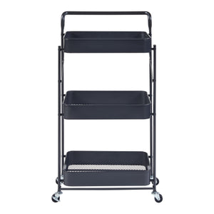 Chariot roulant Vörå à 3 niveaux 88x45x30cm Noir [en.casa]