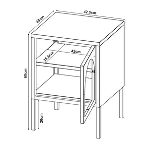 Table de nuit Karlskrona 60x42,5x40 cm Noir, mat [en.casa]