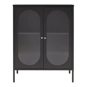 Buffet Karlskrona 102x80x40 cm Noir mat [en.casa]
