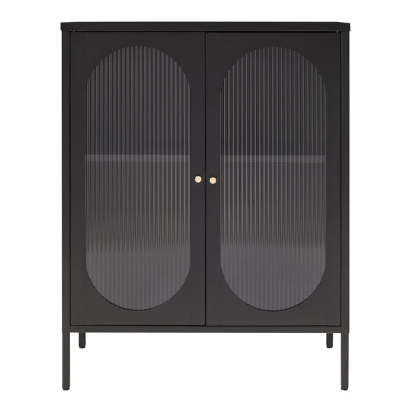 Buffet Karlskrona 102x80x40 cm Noir mat [en.casa]
