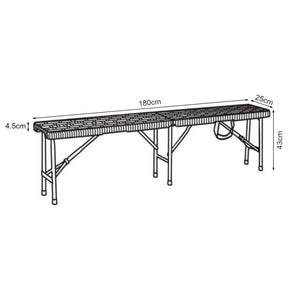 Ensemble banc pliant 2 pcs. Aspect rotin noir [en.casa]