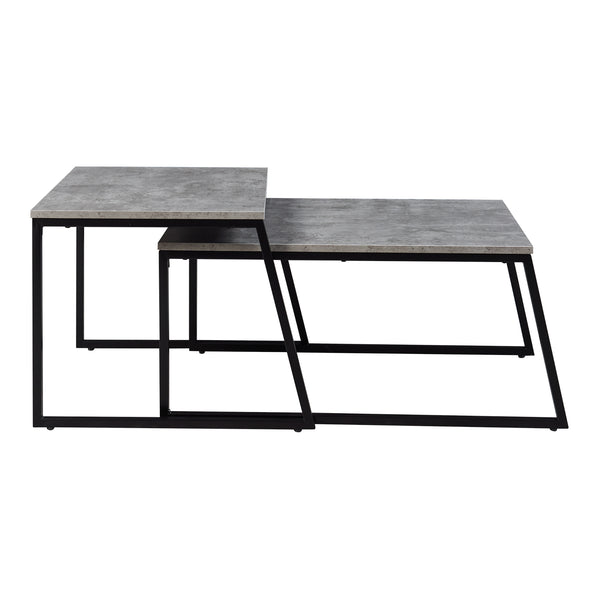 Table d'appoint Hyllestad lot de 2 Noir/effet béton [en.casa]