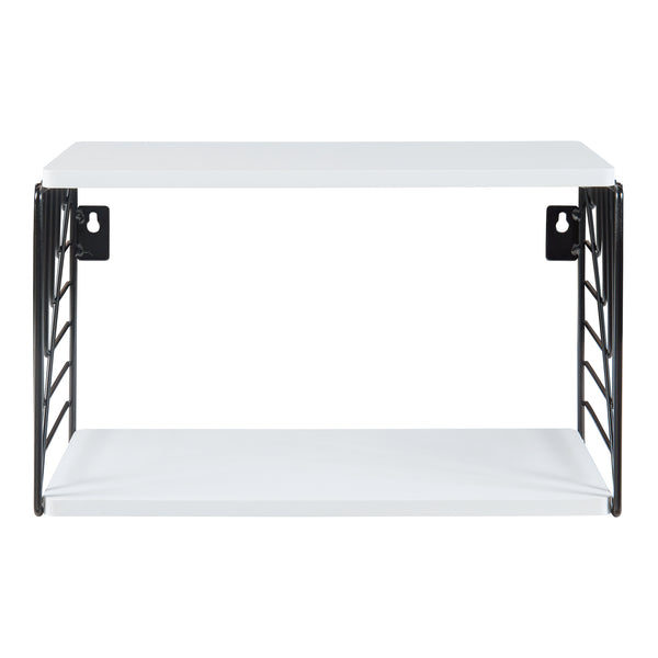 Étagère murale Moss 39x18x23 cm Noir/Blanc [en.casa]
