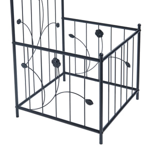 Arche de rose Barisciano avec 2 jardinières Noir [casa.pro]