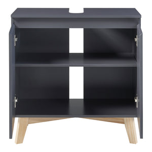 Meuble sous-lavabo Overath 60x60x30cm Gris [en.casa]