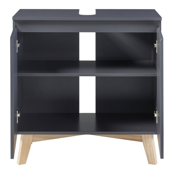 Meuble sous-lavabo Overath 60x60x30cm Gris [en.casa]