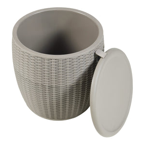 Tabouret glacière Avetrana 44xØ40 cm Marron clair [casa.pro]