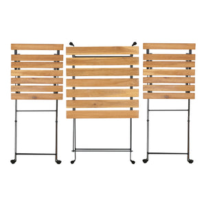 Ensemble bistrot Bovino 3 pièces en bois d'acacia [casa.pro]