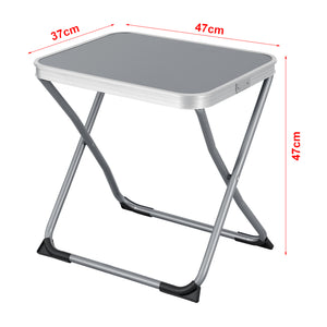 Tabouret et table de camping 2 en 1 Barete 47 x 47 x 37 cm gris [en.casa]