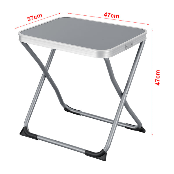 Tabouret et table de camping 2 en 1 Barete 47 x 47 x 37 cm gris [en.casa]