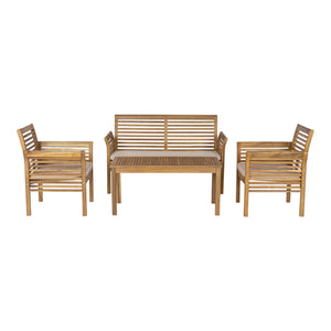 Ensemble de mobilier de jardin Candela 4 pièces Bois d'acacia Couleur bois [casa.pro]