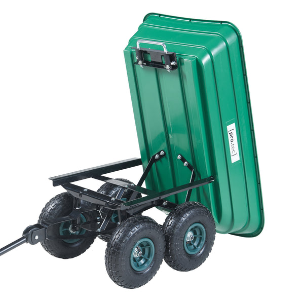 Chariot de jardin Corfinio benne basculante capacité de charge 250 kg vert noir pro.tec