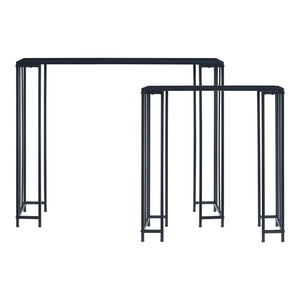 Console Ørsta Lot de 2 Noir [en.casa]